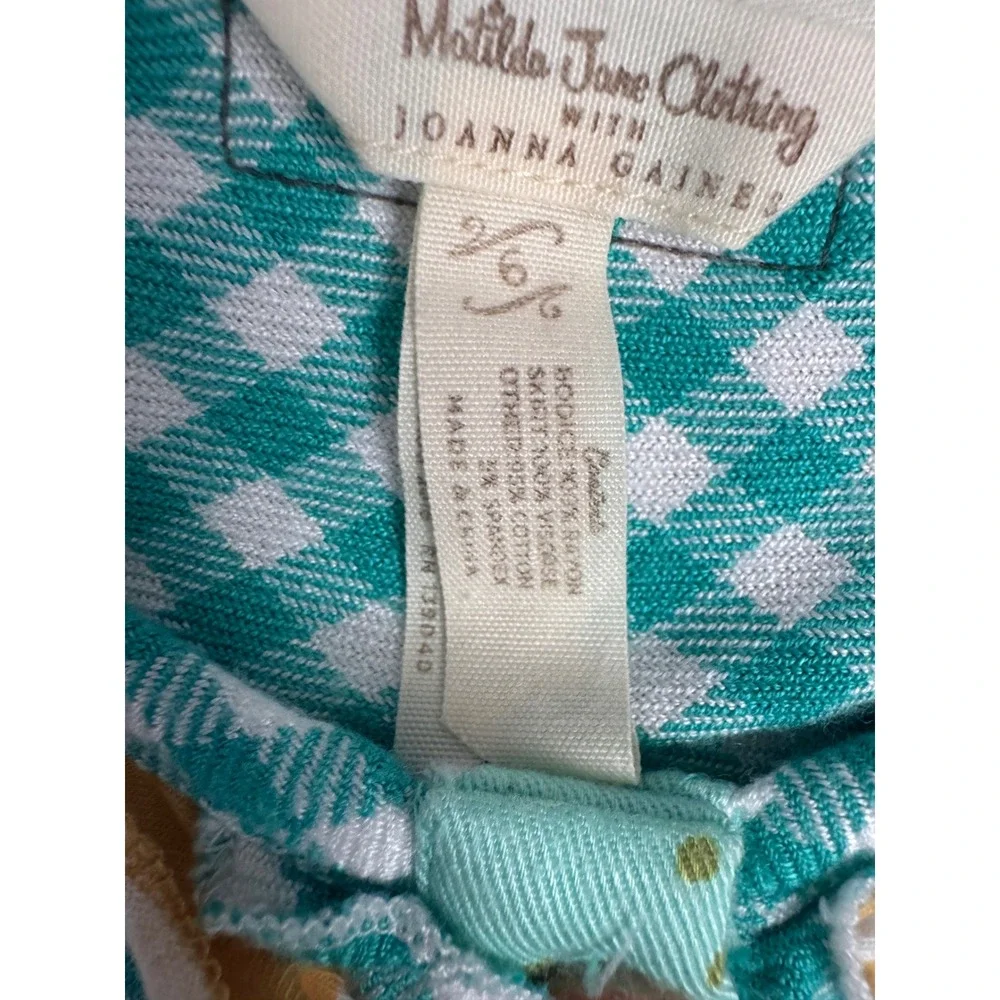 Matilda Jane Joanna Gaines Pecan Pie  Tunic Top Gingham‎ Floral Girls Size 6